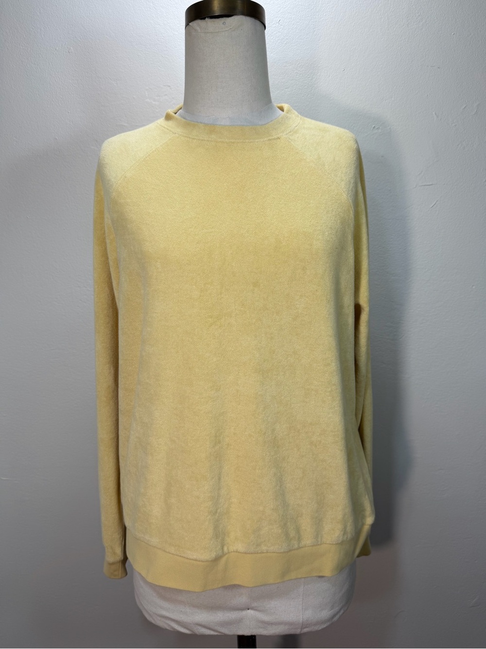 KULE Terry Franny Pale Yellow Crewneck Sweatshirt